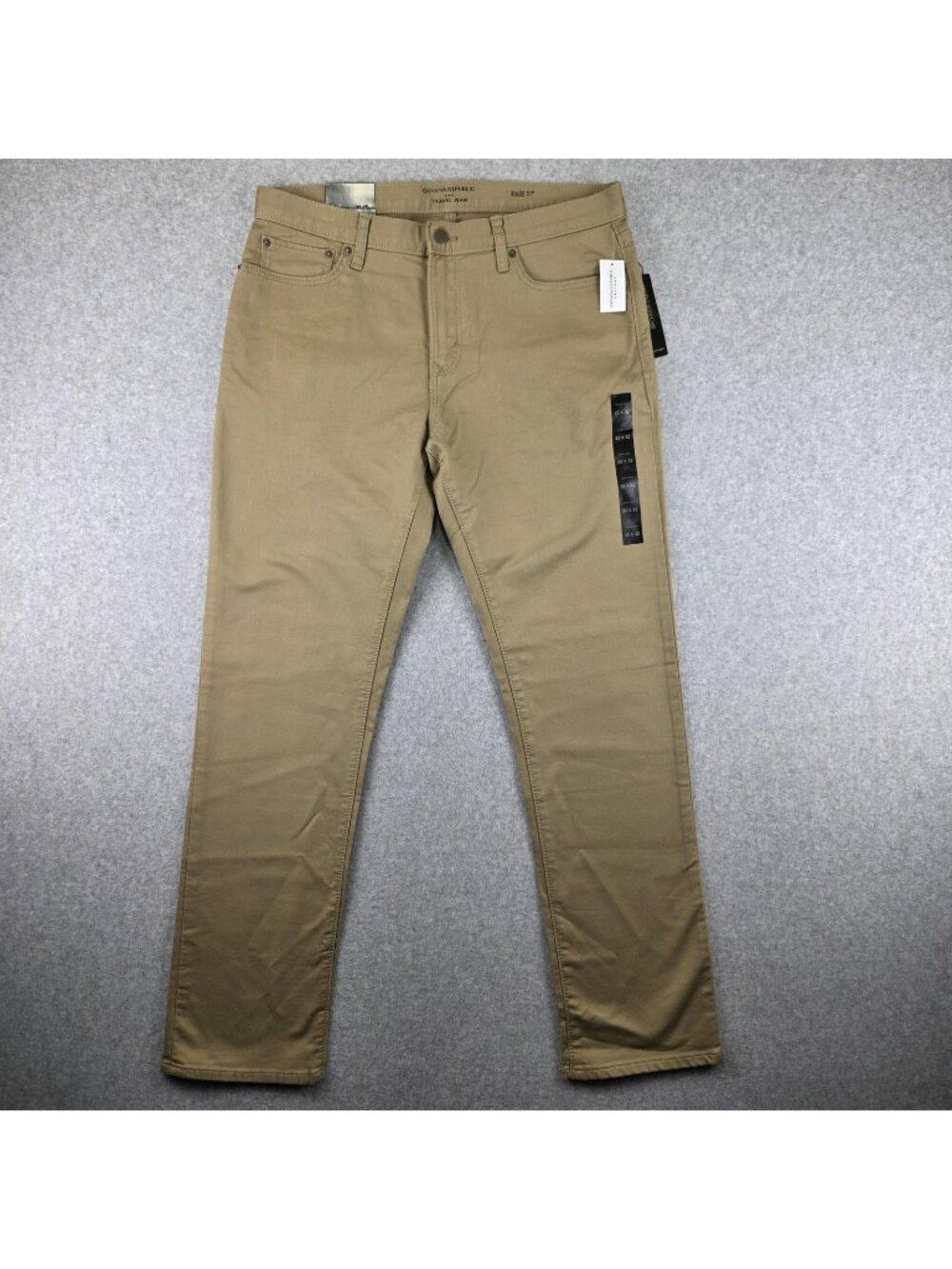 Banana Republic Travel Jeans Mens 33x32 Slim Tapered Beige Stretch Pants NWT
